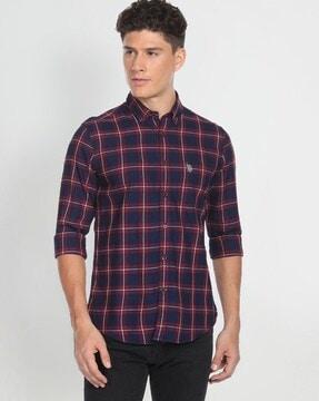 windowpane checked shirt