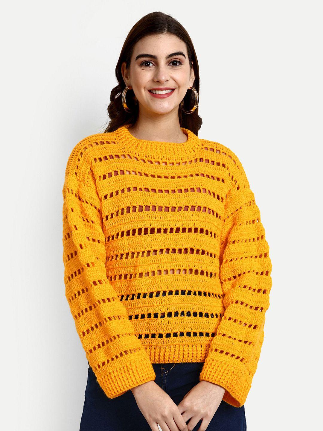 windrop solutions self design acrylic crop pullover sweater