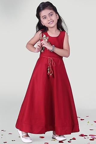 wine & maroon gown for girls