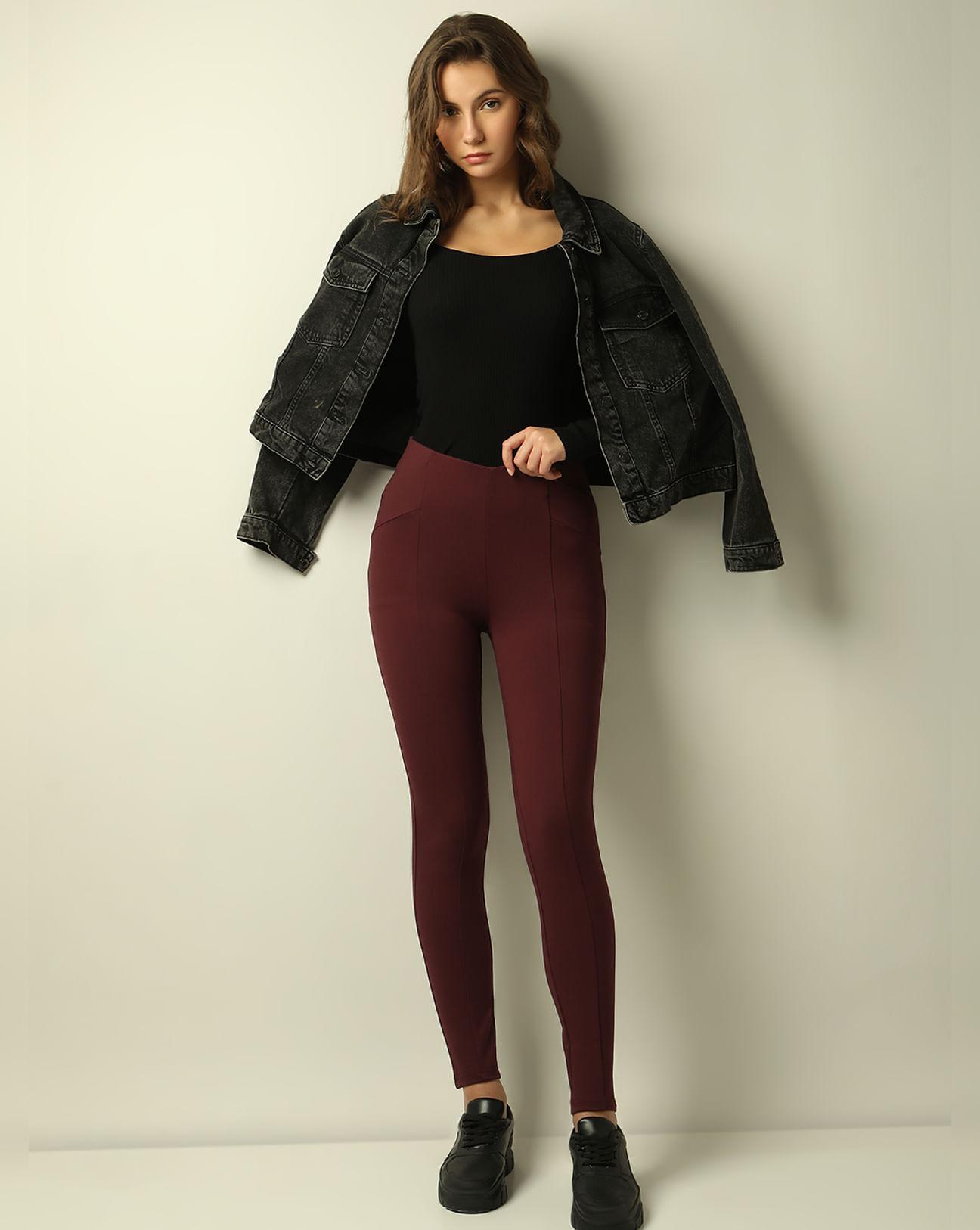 wine high rise jeggings