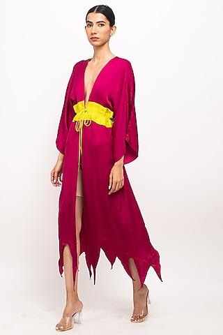 wine & neon bemberg modal silk cape