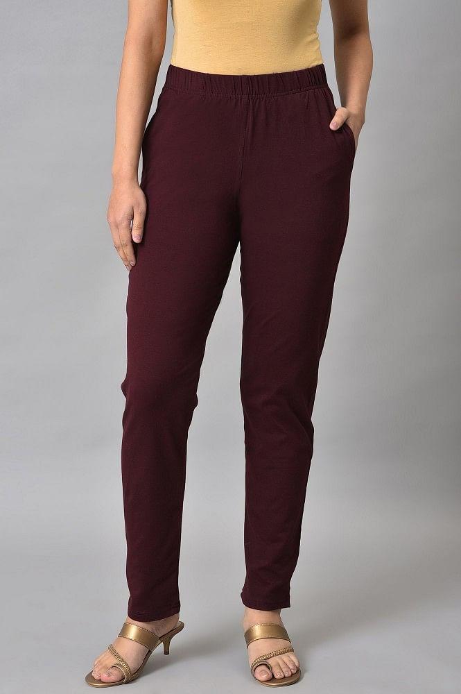 wine cotton jersey pants