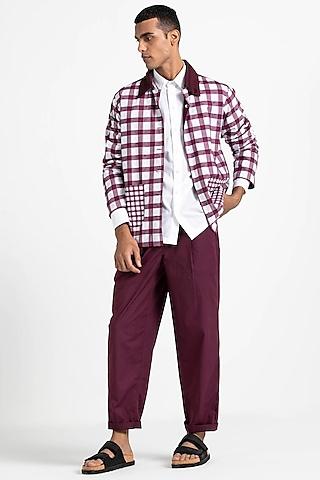 wine cotton twill trousers