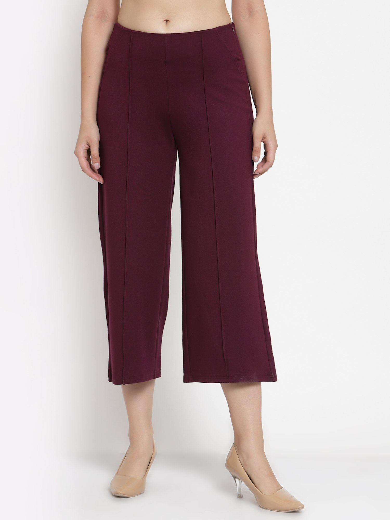 wine culottes pants