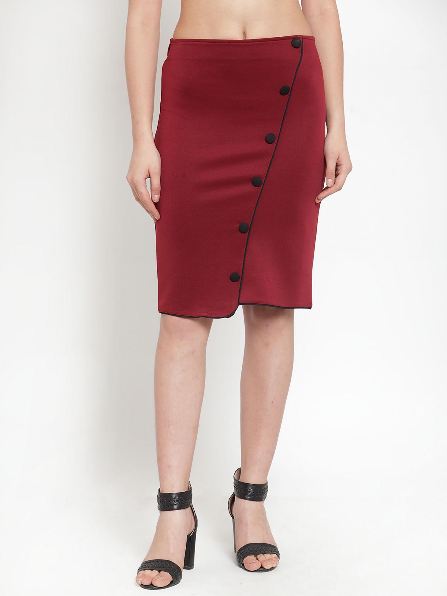 wine elastic skirt