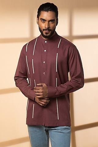 wine khadi shirt