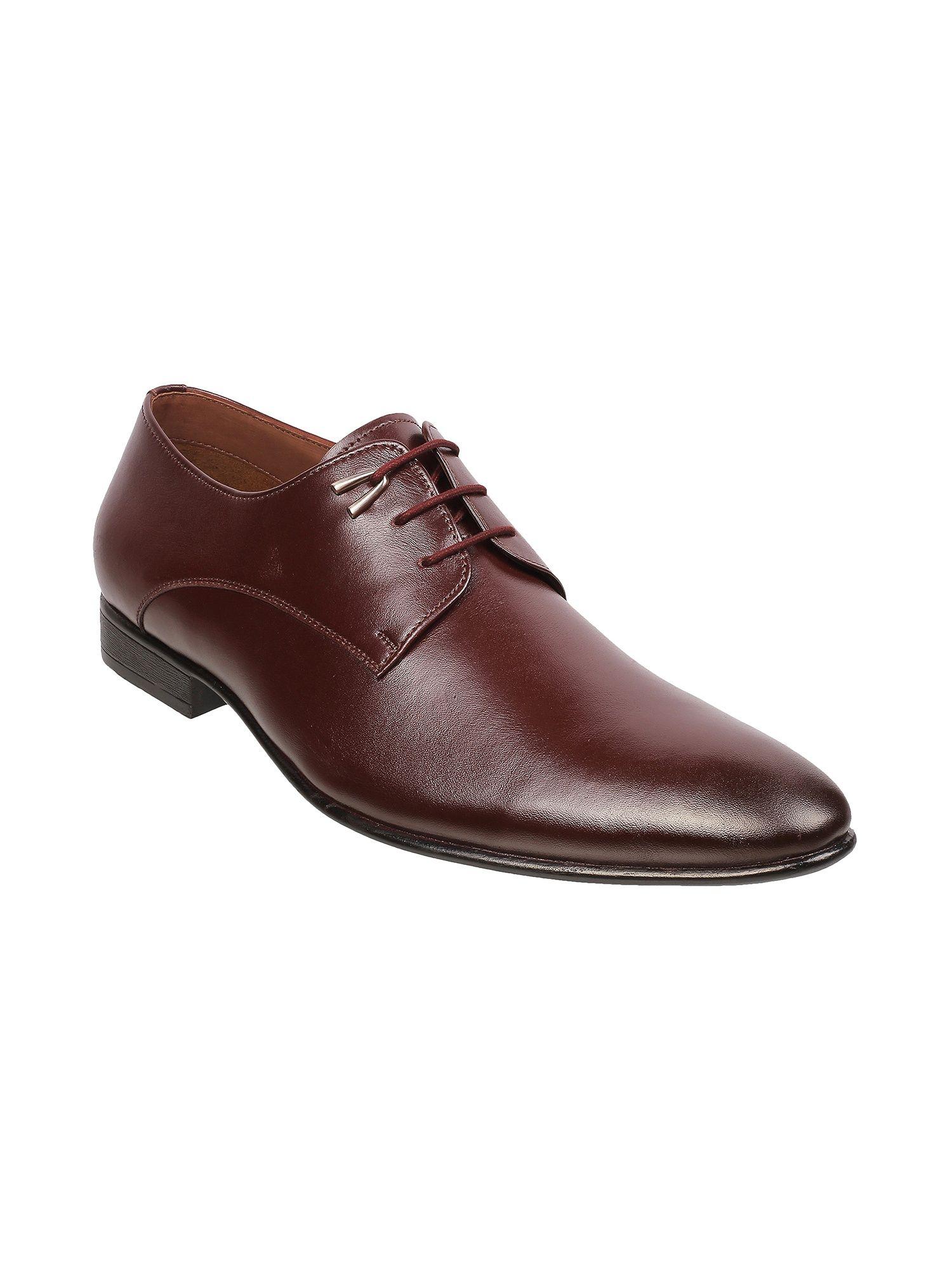 wine leather solid brogues