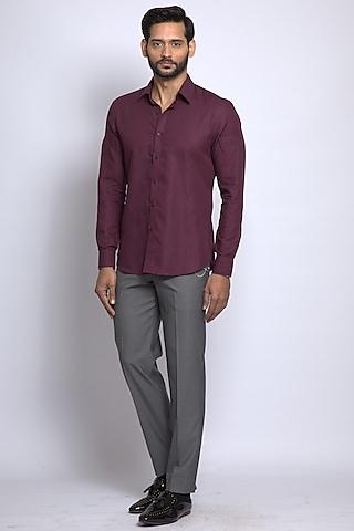 wine linen cotton shirt