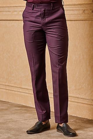 wine polyester blend trousers