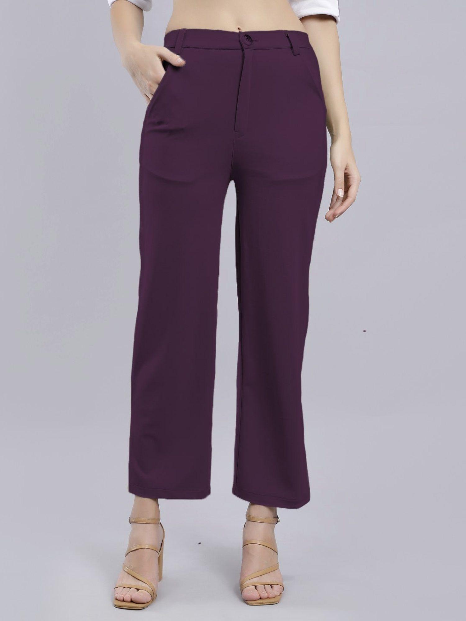 wine relaxed straight fit trousers