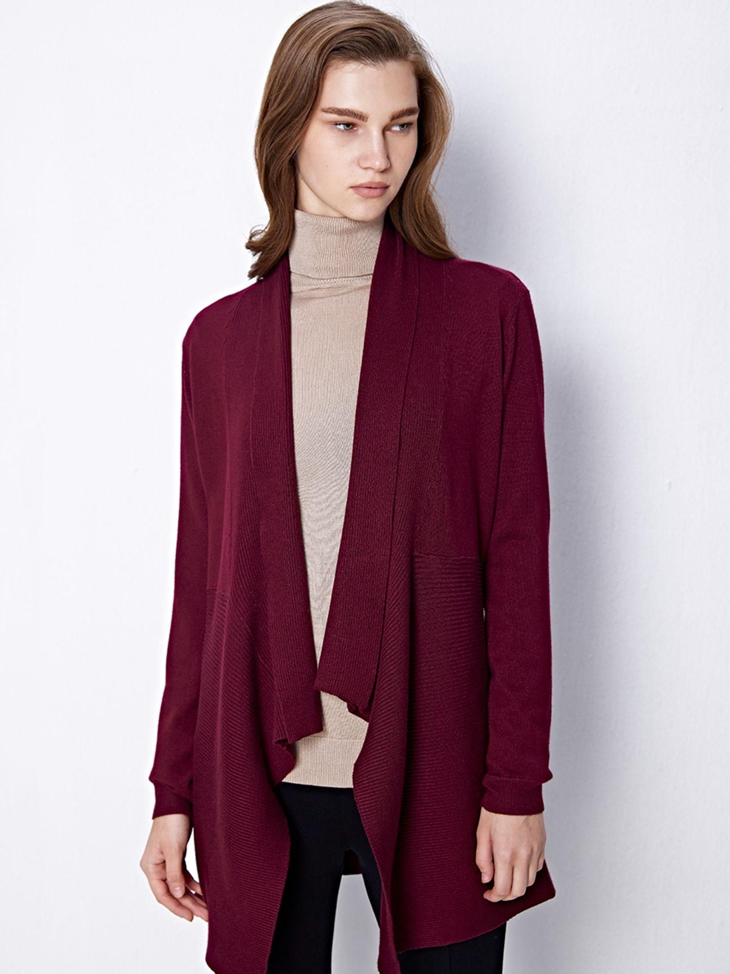 wine solid asymmetric shrug