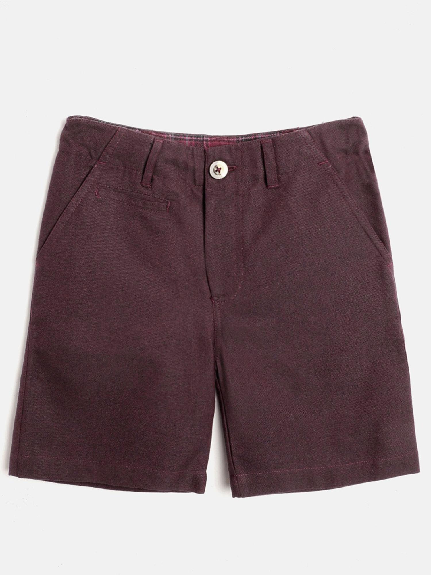 wine solid french cruise chino shorts