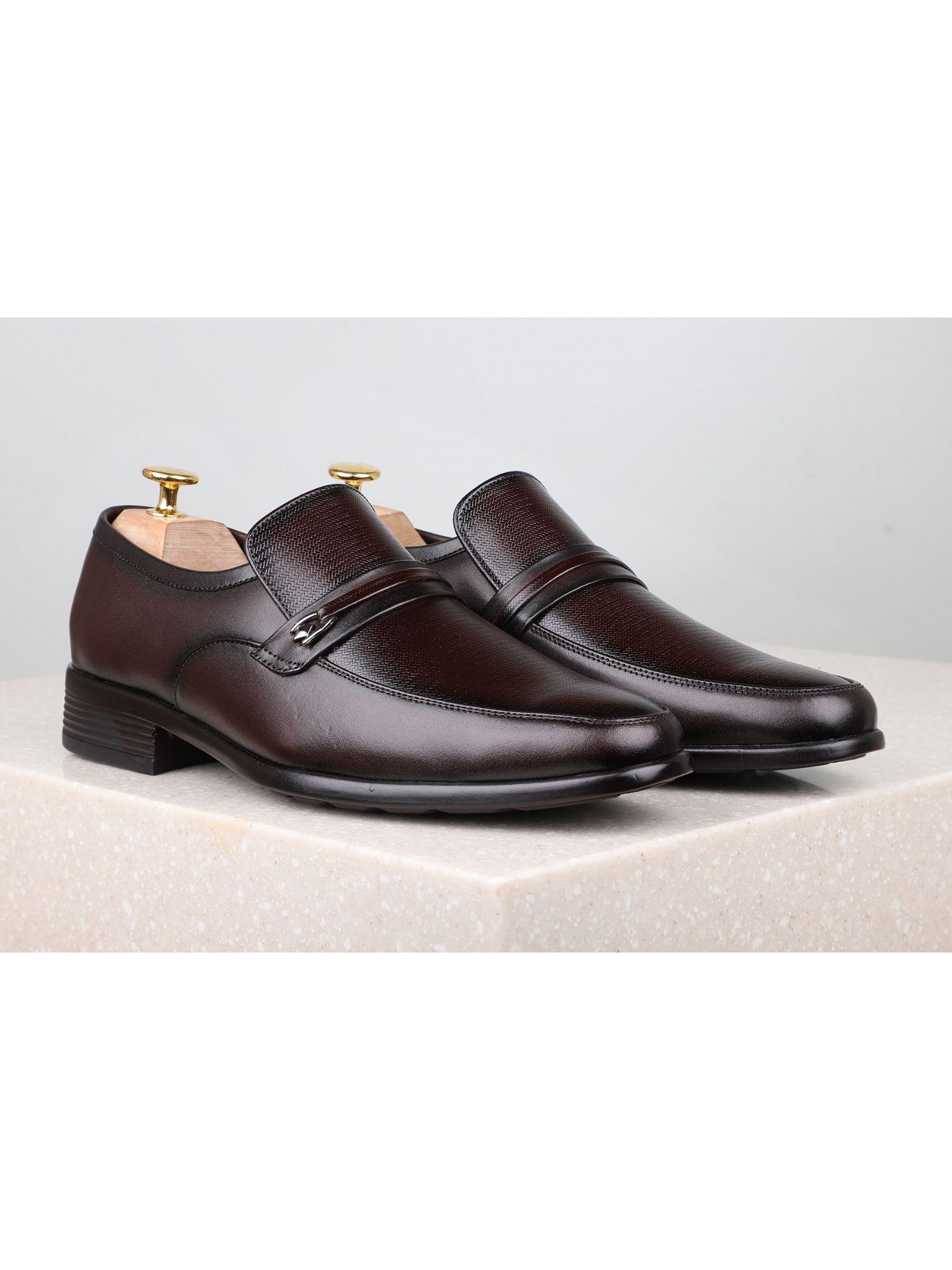 wine solid-plain formal shoes