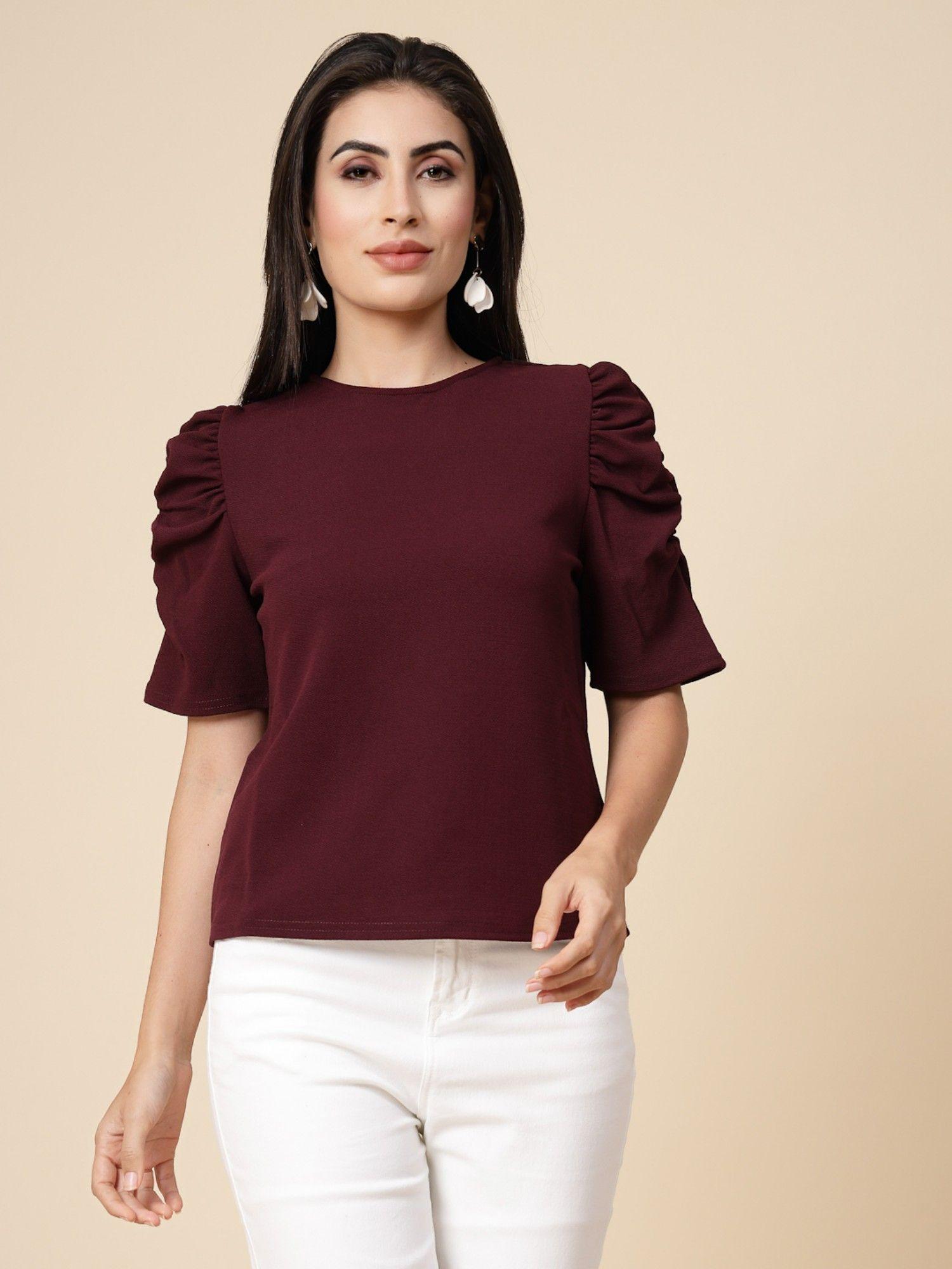 wine solid polyester top