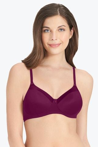 wine solid women comfort fit bra