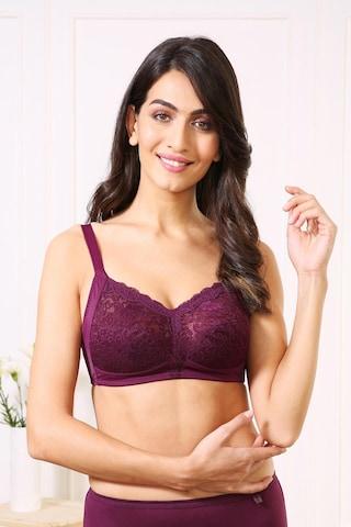 wine solid women comfort fit bra