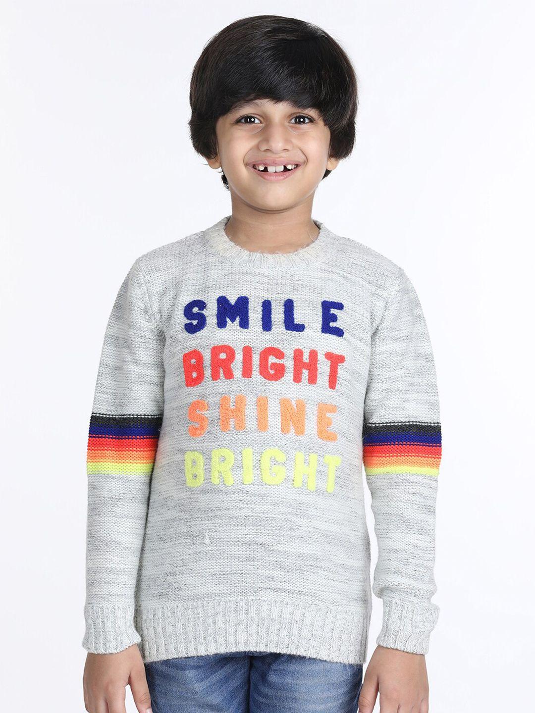 wingsfield boys typography printed pullover sweater