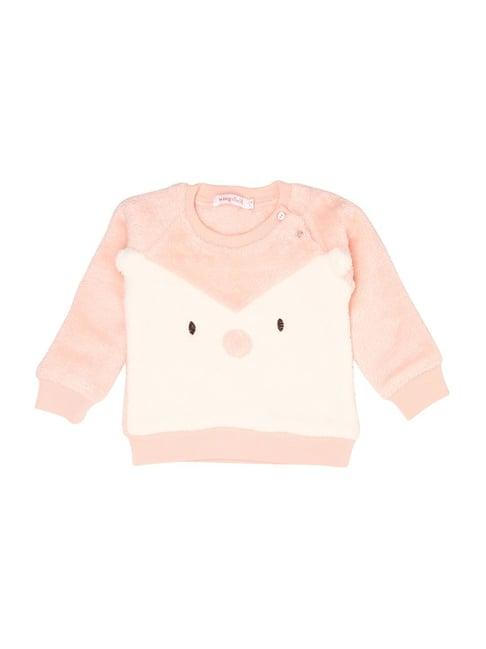 wingsfield kids french pink color block full sleeves sweatshirt