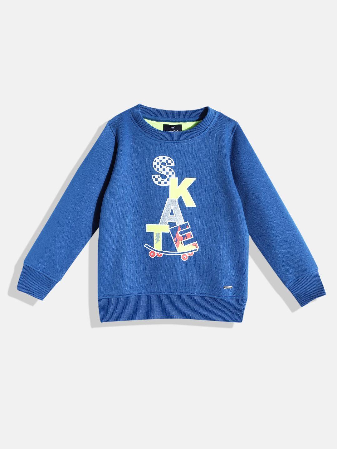 wingsfield boys blue printed sweatshirt