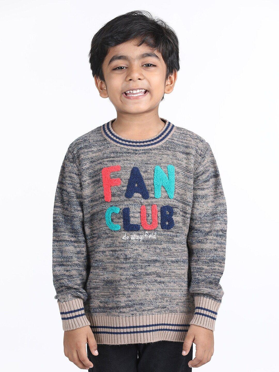 wingsfield boys embroidered acrylic pullover