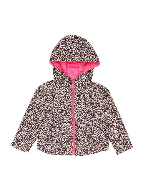 wingsfield kids beige & black printed full sleeves jacket