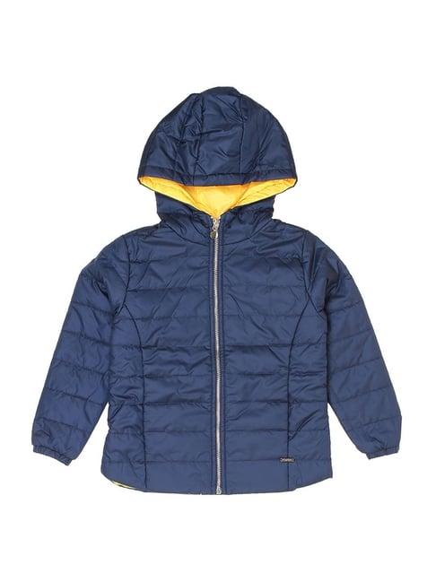 wingsfield kids blue regular fit full sleeves quilted jacket