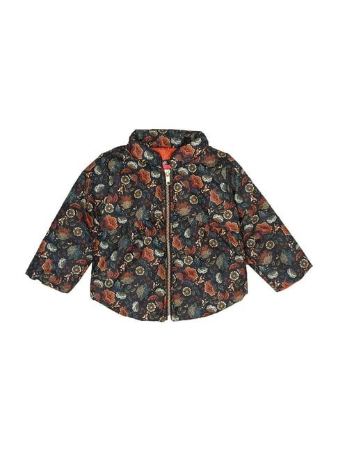 wingsfield kids bottle green floral print full sleeves jacket