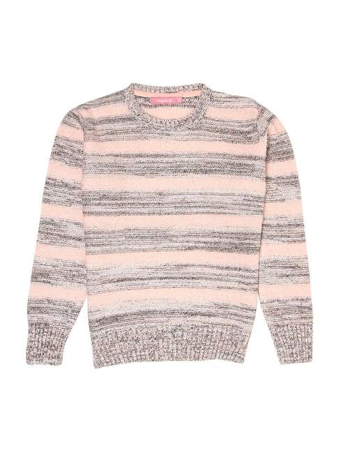 wingsfield kids french pink striped full sleeves pullover