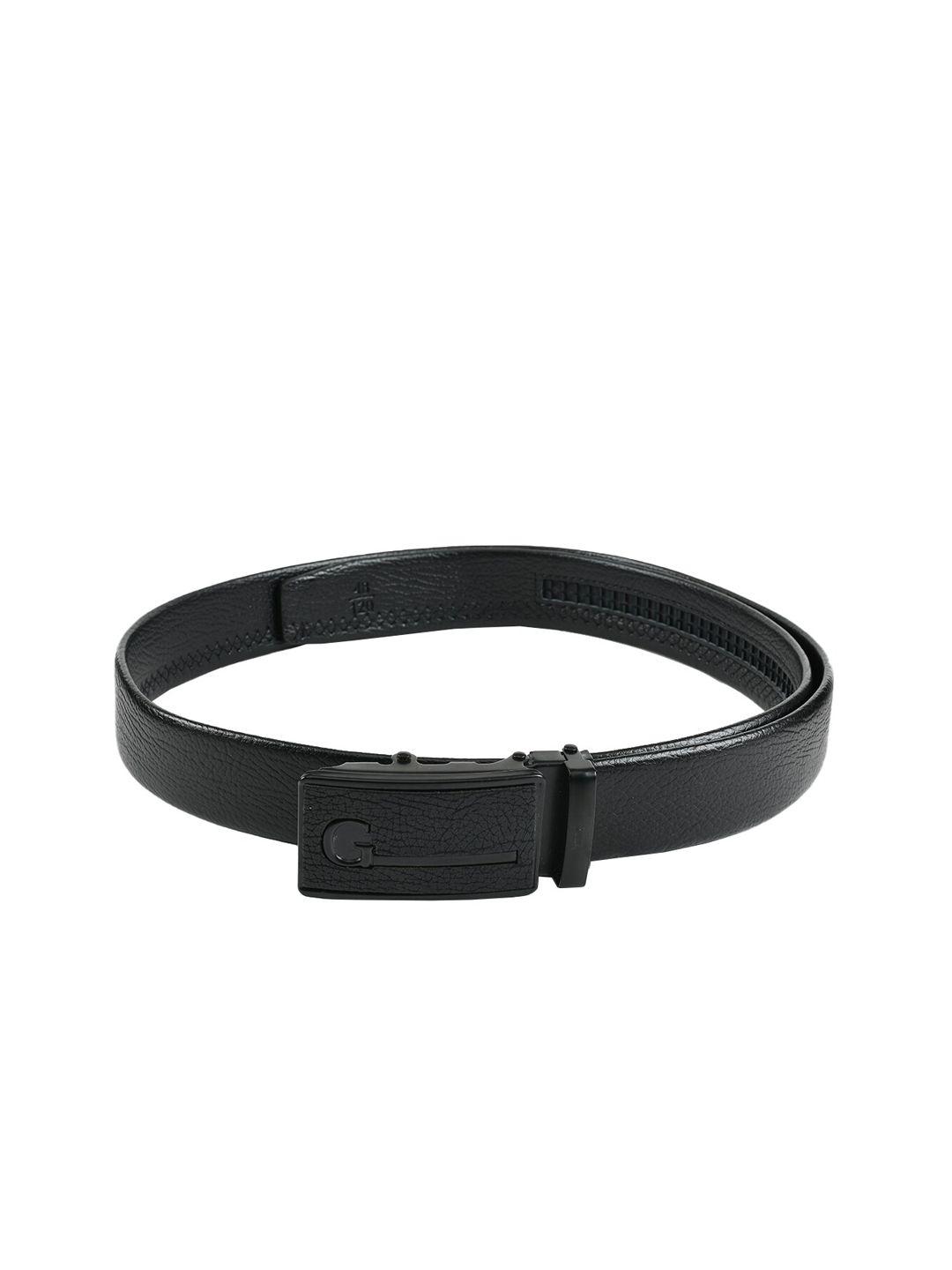 winsome deal men black solid belt