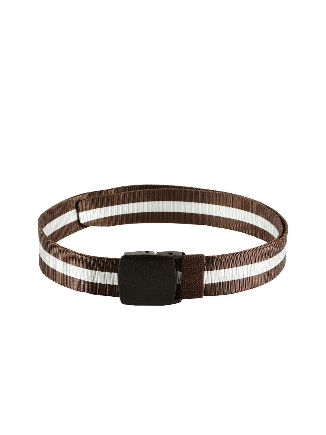 winsome deal men brown & white striped belt