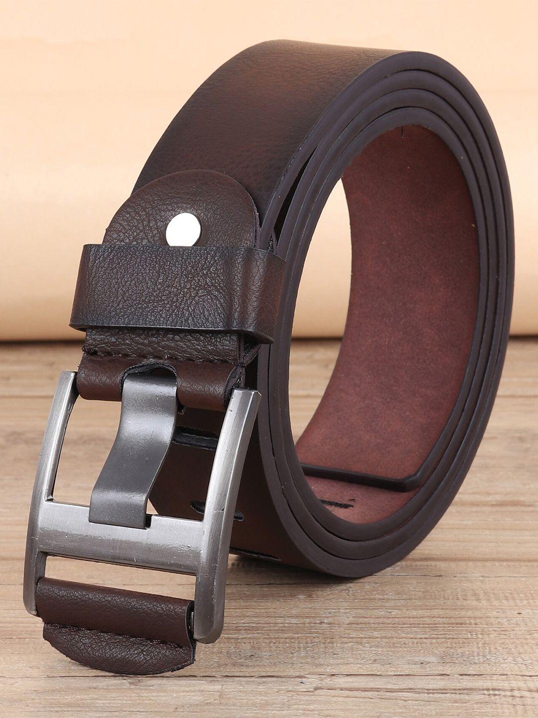 winsome deal men brown solid casual belt