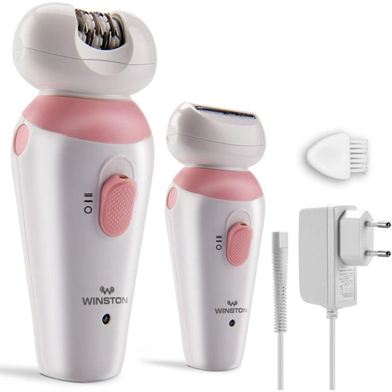 winston 2 in 1 body epilator & shaver rechargeable battery operated hair remover (3watt pink)
