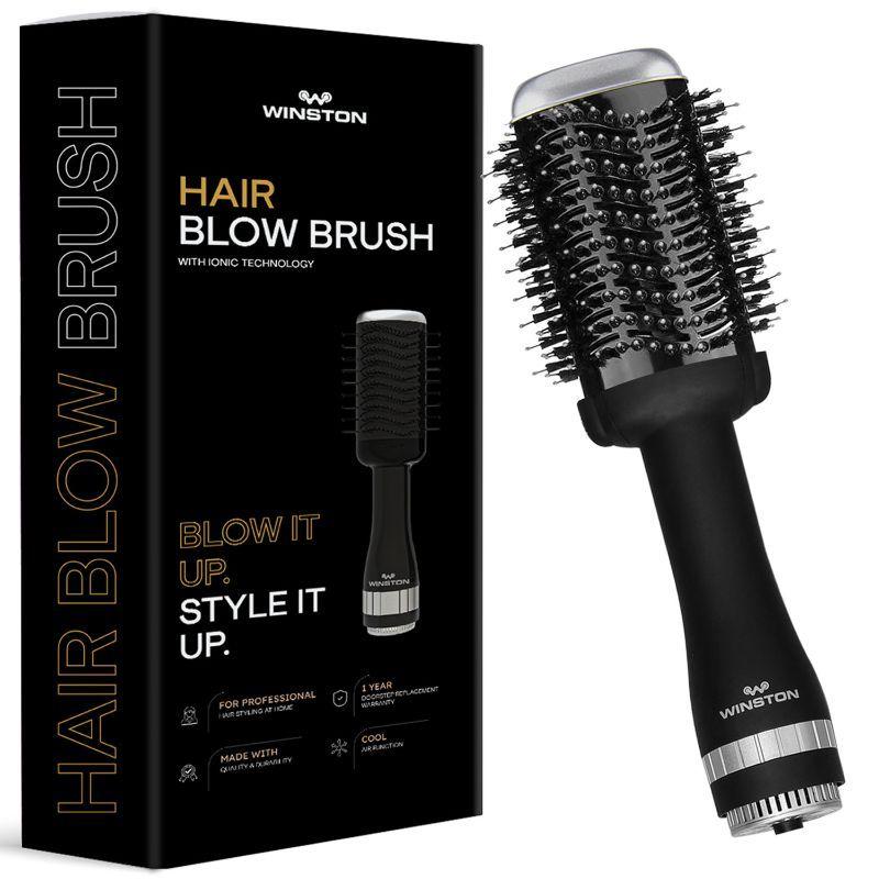 winston the blow brush with cool & hot adjustable temperature - black