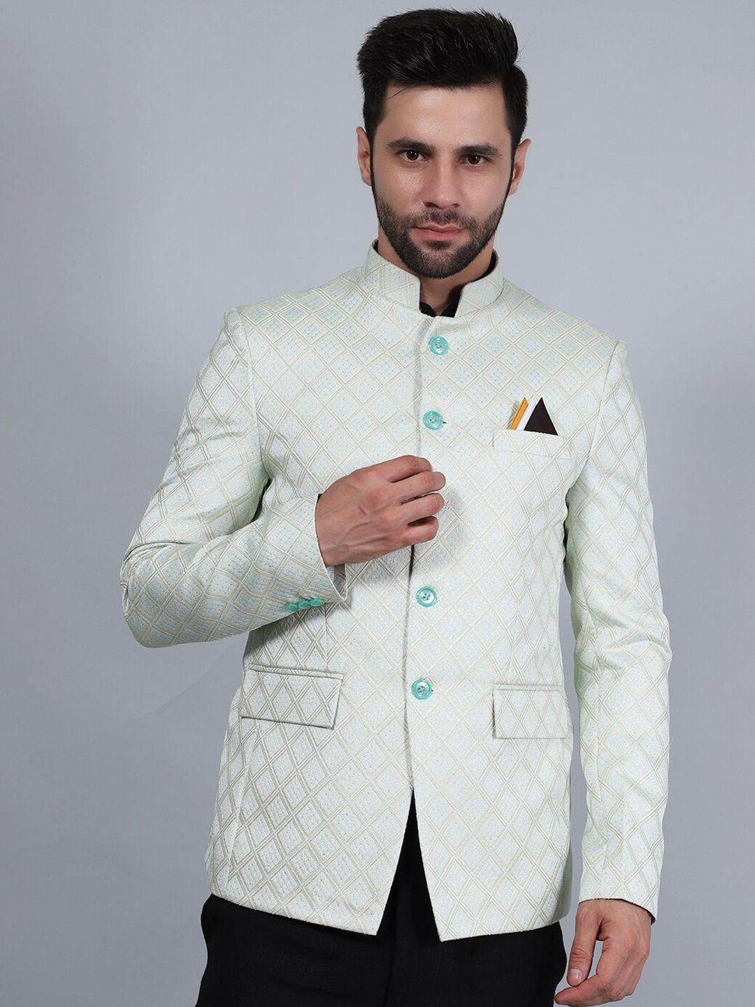 wintage ethnic woven design bandhgala blazer