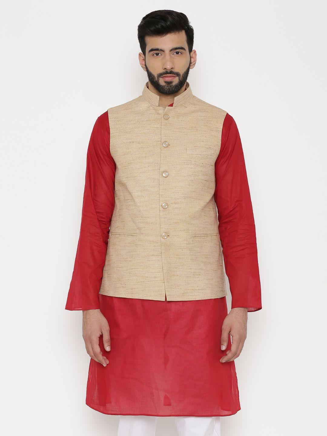 wintage-men-beige-woven-design-nehru-jacket