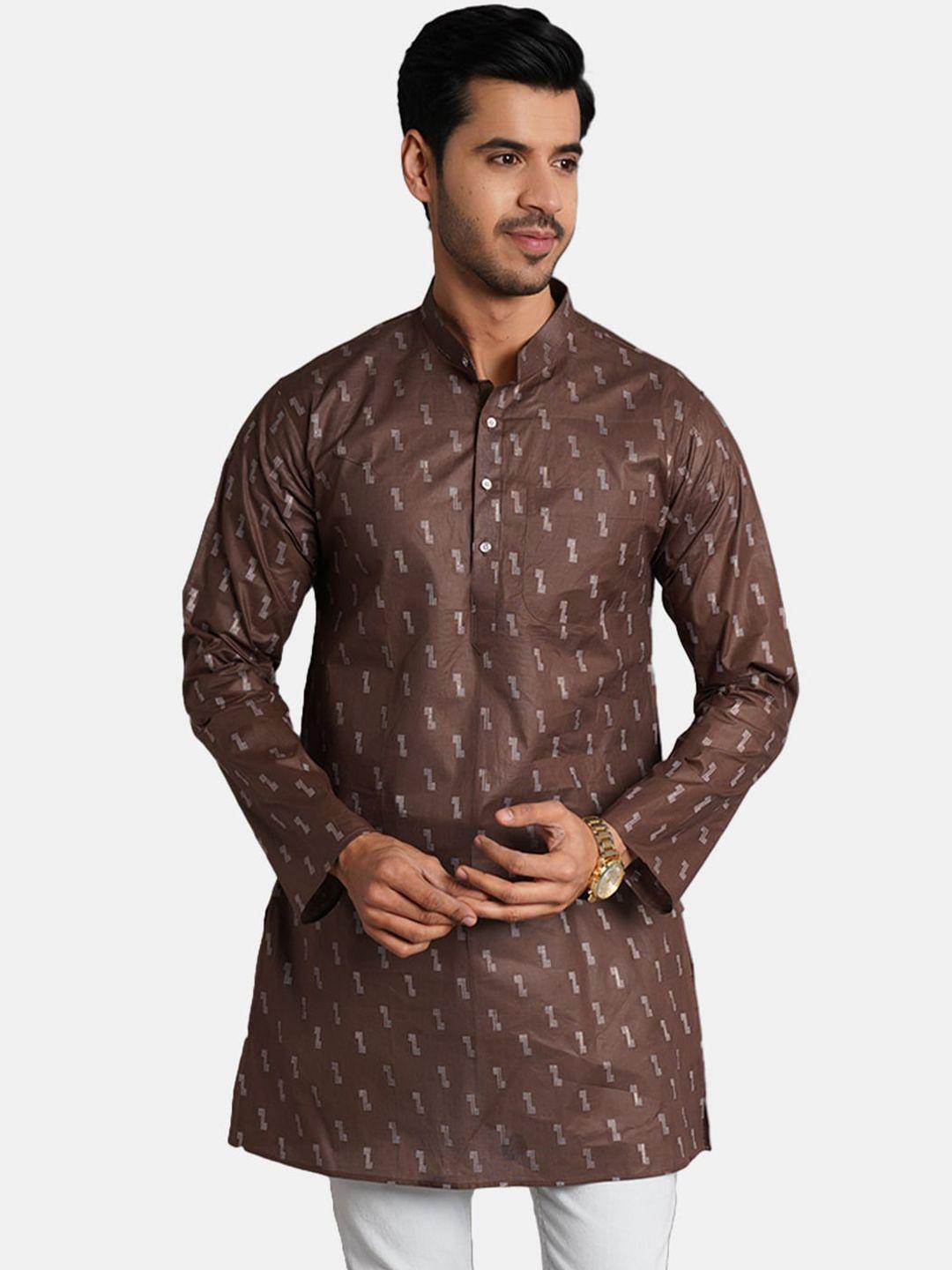 wintage ethnic motifs printed mandarin collar pure cotton kurta