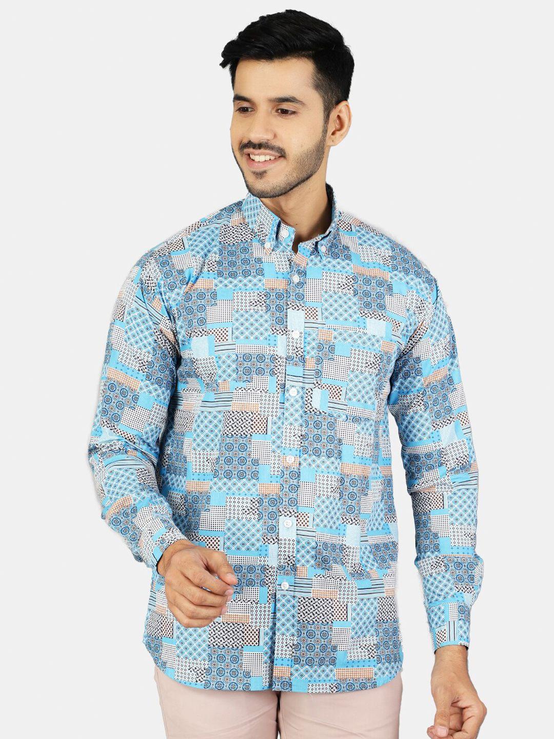 wintage men multicoloured classic printed pure cotton casual shirt