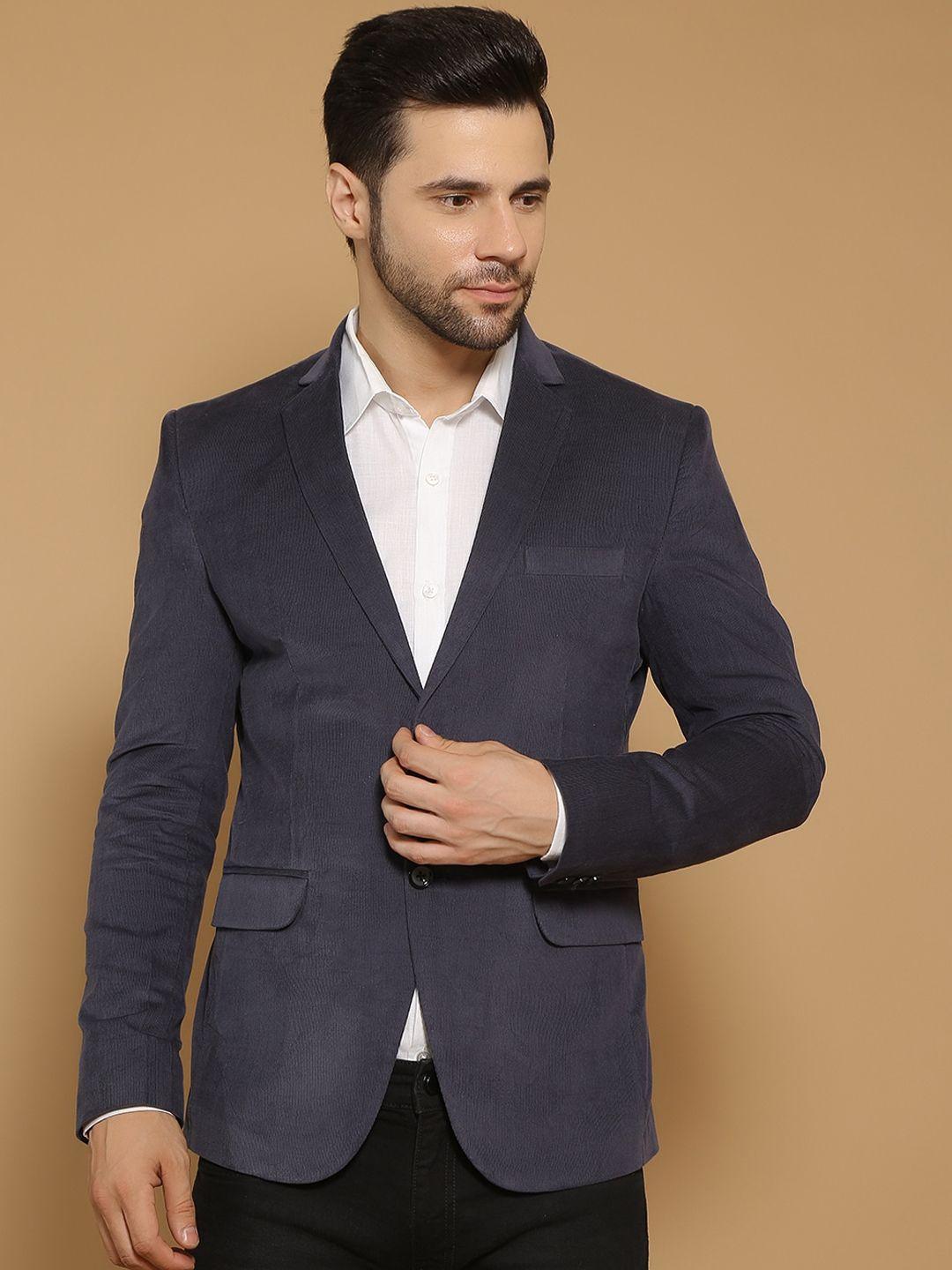 wintage self design single breasted casual blazers