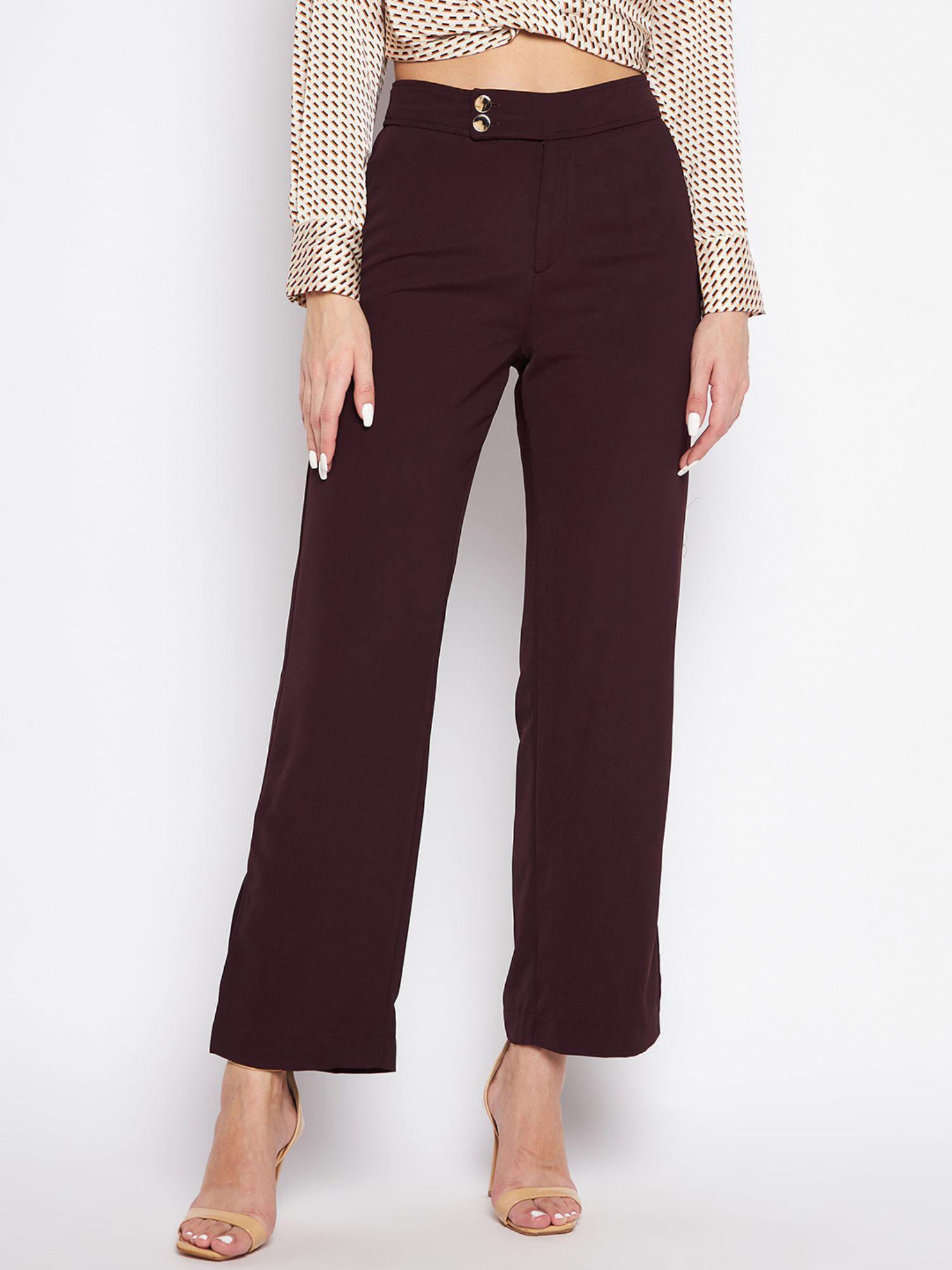 winter burgundy trousers