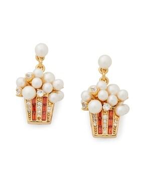 winter carnival popcorn earrings