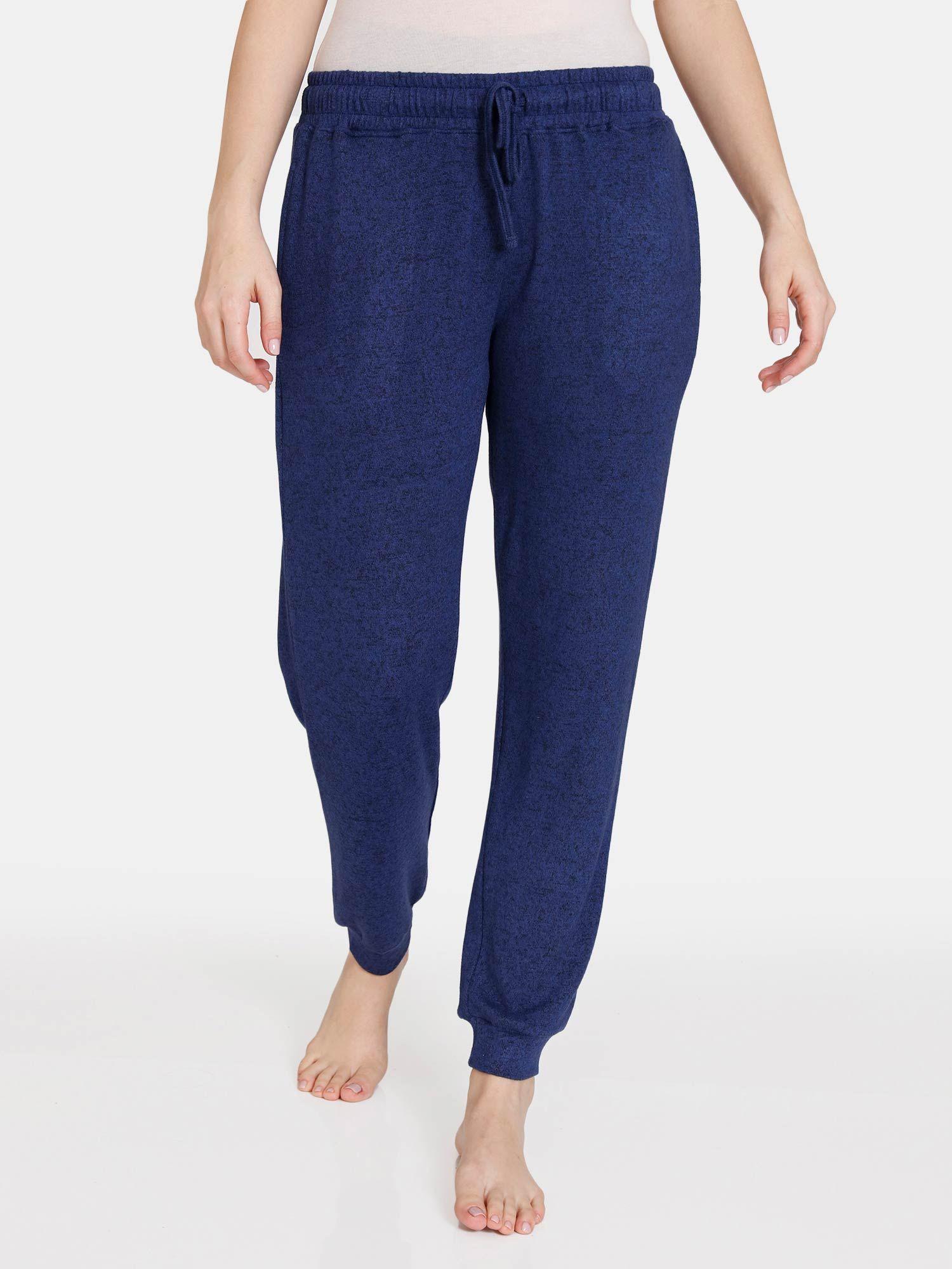 winter refresh jaspe knit poly lounge pant - medieval blue