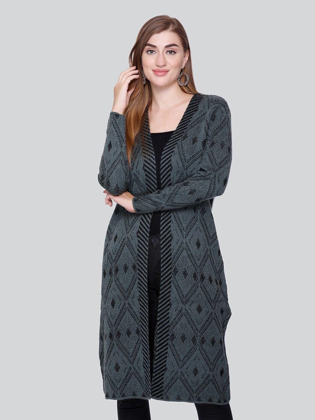 winter wonders cable knit woollen longline cardigan