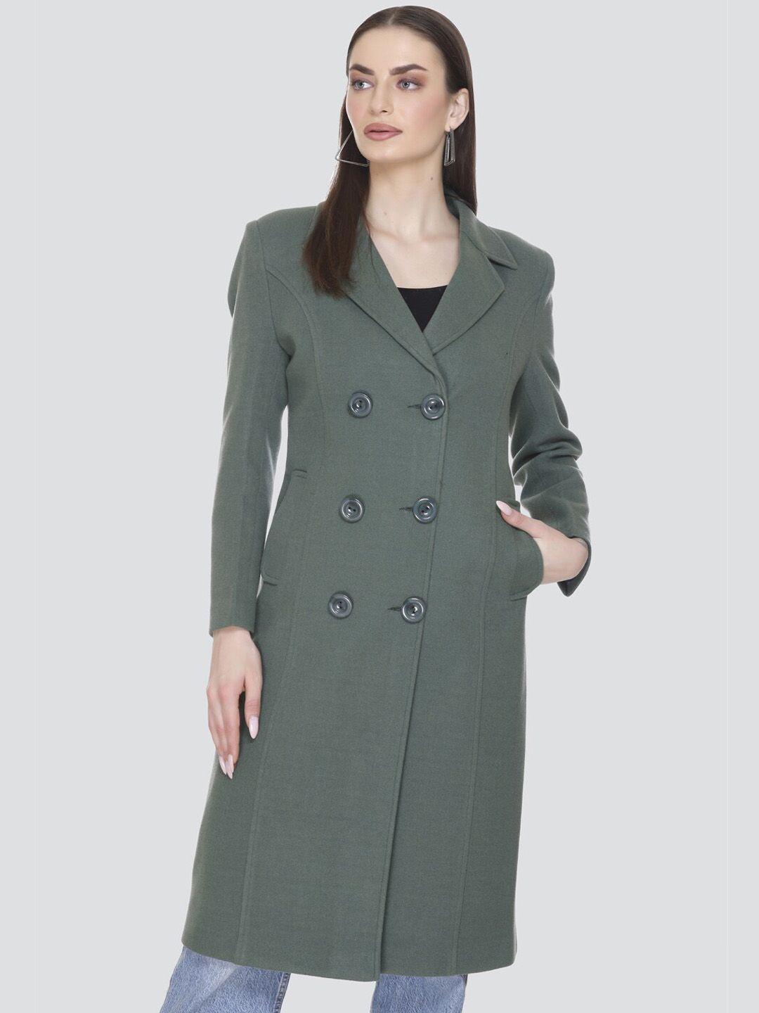 winter wonders women notched lapel collar double breasted overcoat