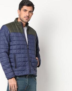 winter zip-front puffer jacket
