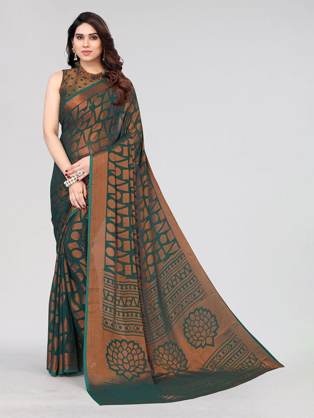 winza designer poly chiffon venkatgiri saree with blouse piece