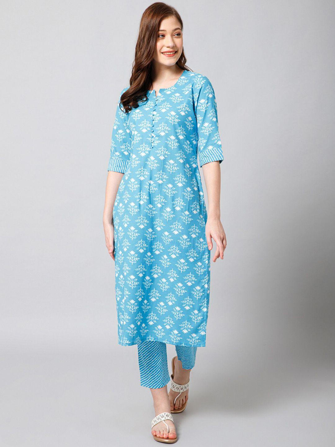 winza designer floral printed regular kurta with trousers