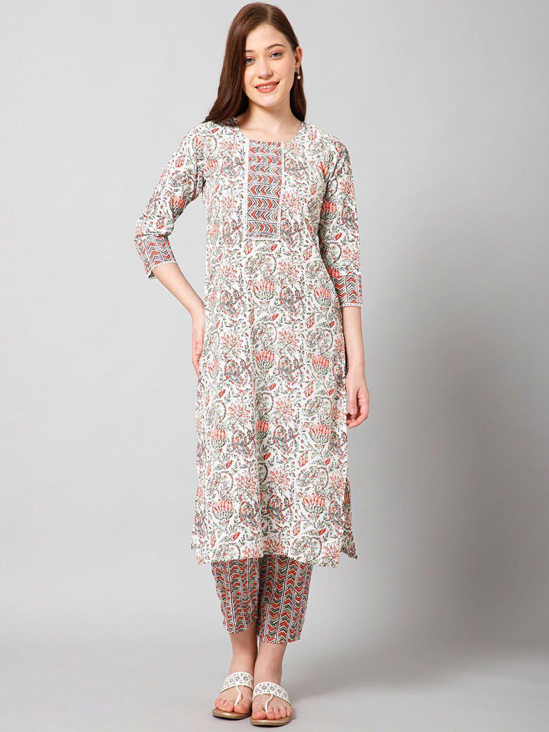 winza designer floral printed straight kurta with trouser