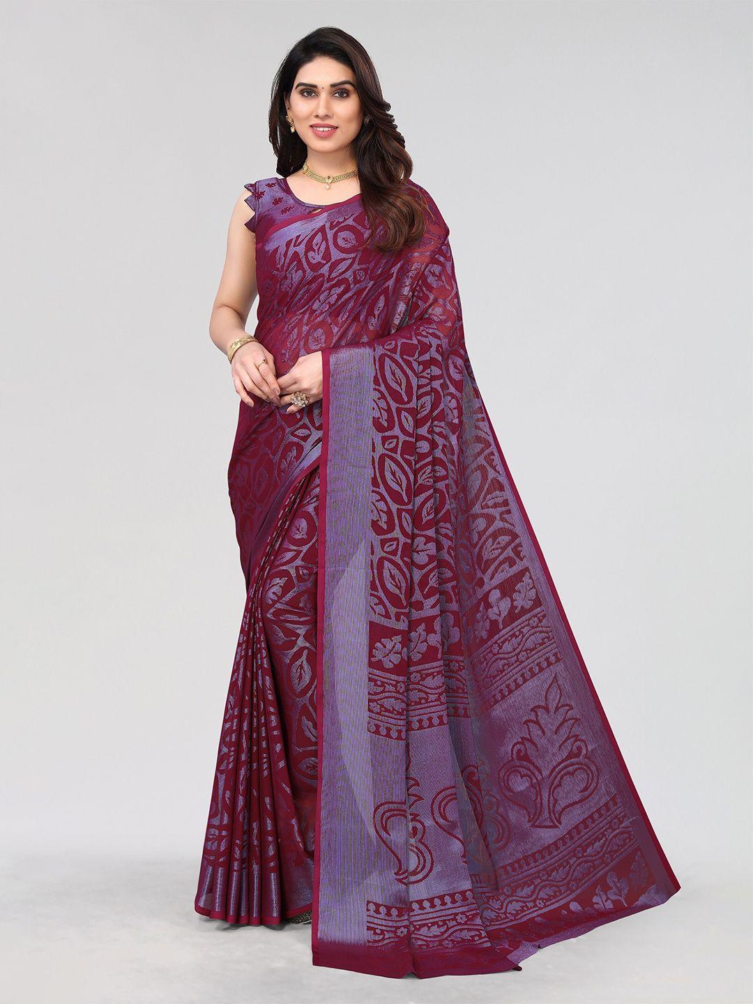 winza designer floral woven design zari venkatgiri saree