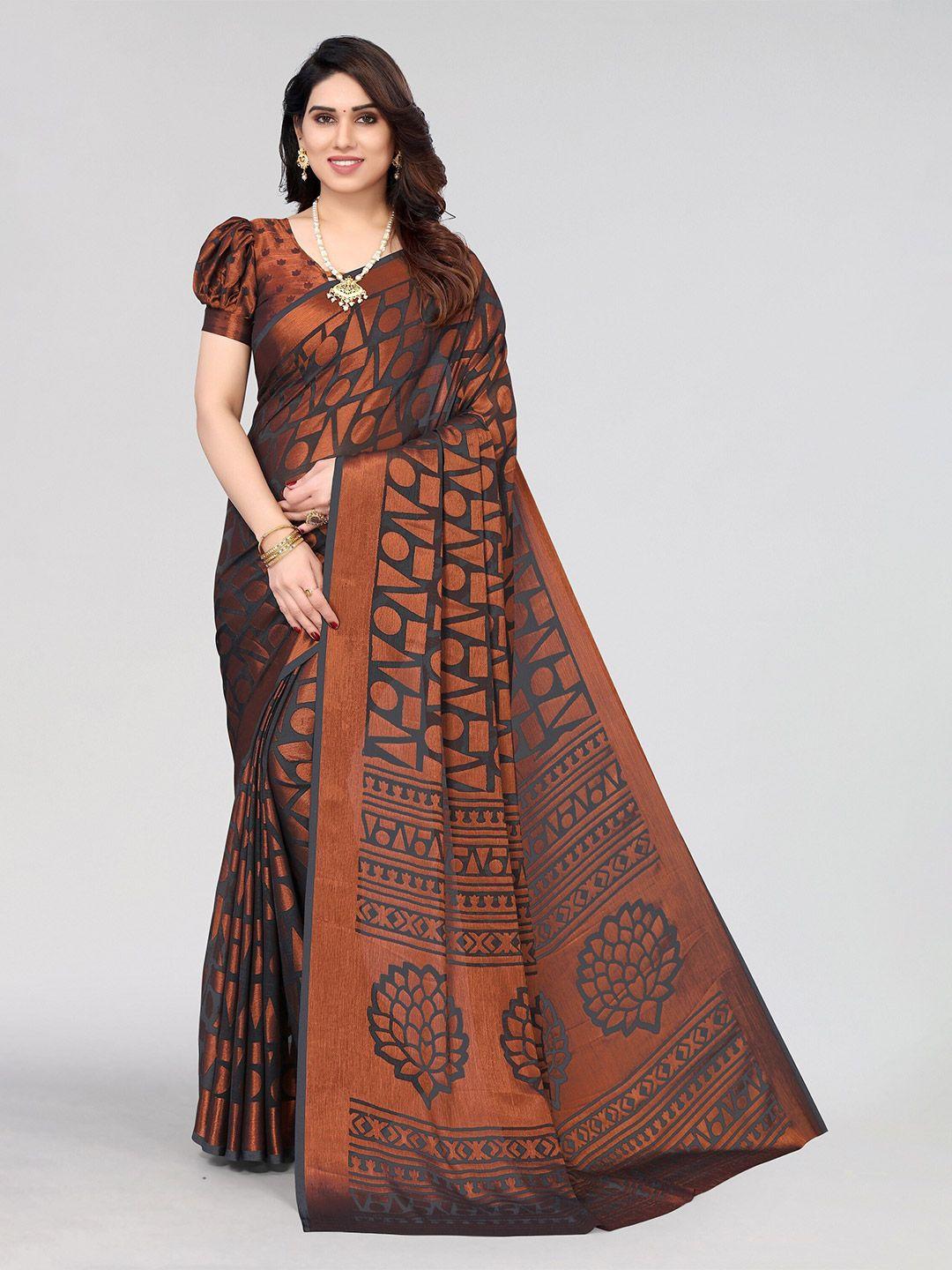 winza designer geometric printed chiffon designer venkatgiri saree