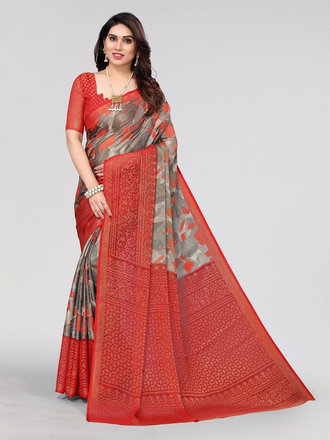 winza designer geometric printed venkatgiri saree